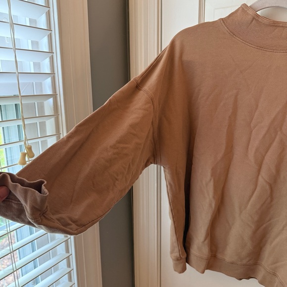 Na Nin James Cotton Oversized Mock Neck Sweatshirt Tan - Picture 5 of 8